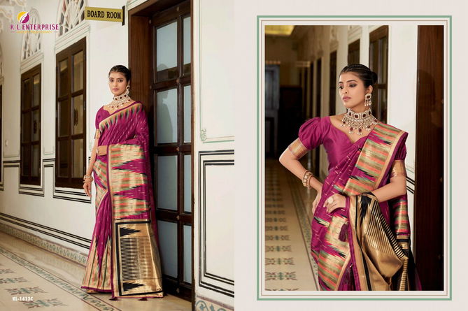 KL Varkala 1413A to 1413F Designer Silk Sarees Wholesale Shop In Surat